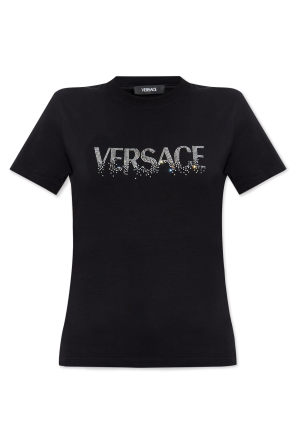 Versace T-shirt with shimmering crystals | Women's Clothing